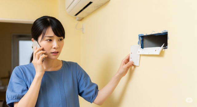 賃貸物件でエアコンのパテが取れたら修復は?
