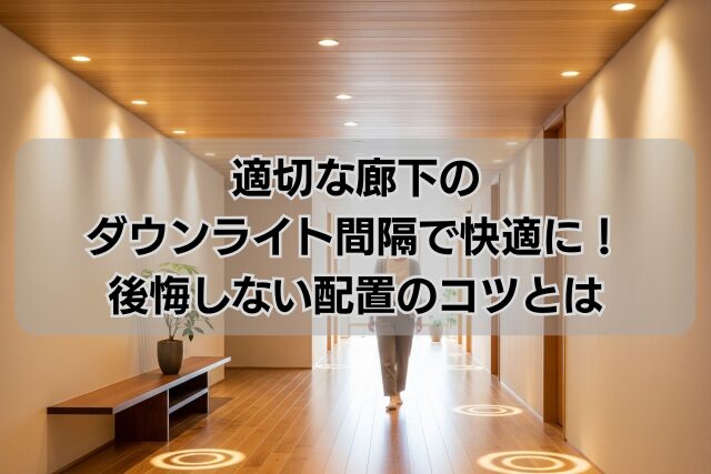 適切な廊下のダウンライト間隔で快適に！後悔しない配置のコツとは