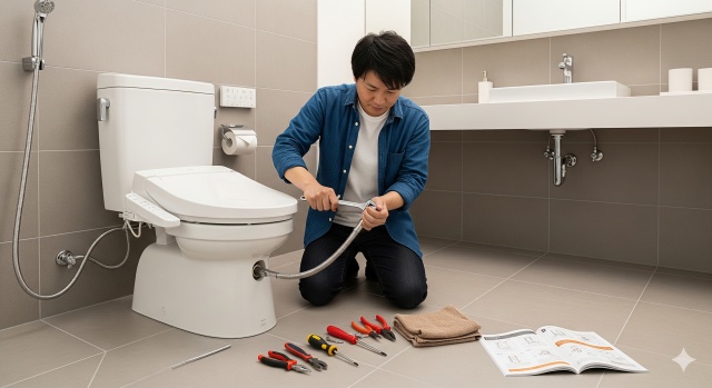 DIY版ウォシュレット給水ホースの外し方