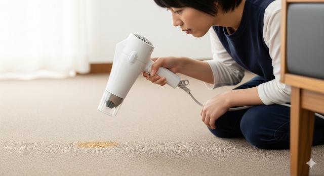ドライヤーのカーペット乾かし方のポイント