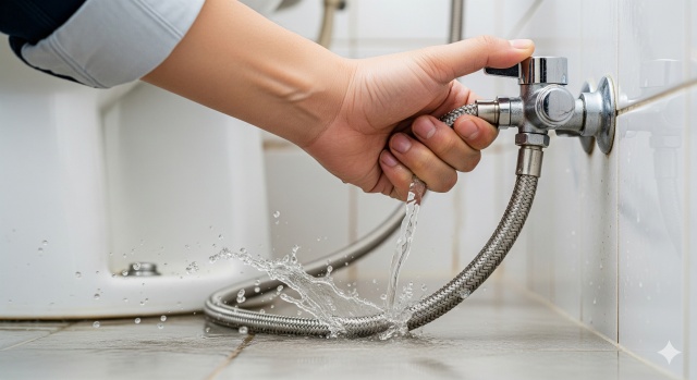 ウォシュレットの給水ホース水漏れの対処法