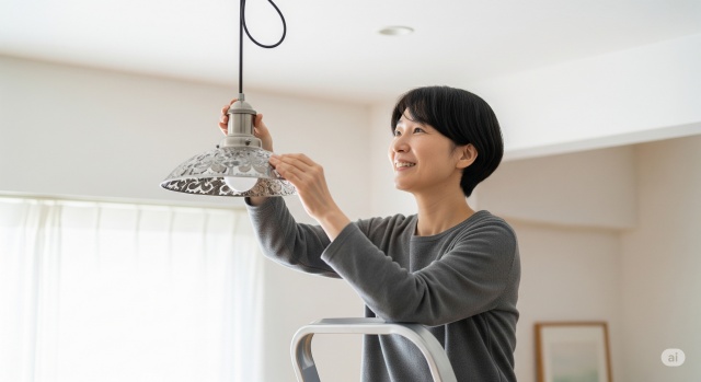 ペンダントライトのカバーの付け方は簡単？