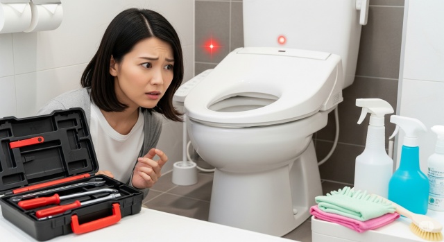 ウォシュレット点検ランプの消し方と修理・清掃ガイド