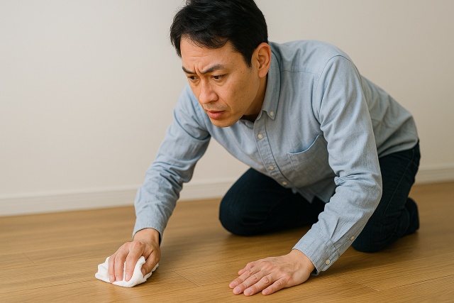 賃貸でフローリングにゴム跡がついたら…