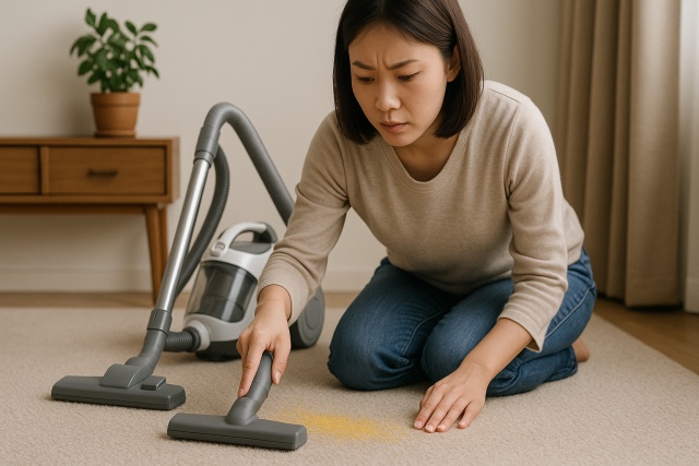 カーペットの粉を掃除する際のコツと注意点