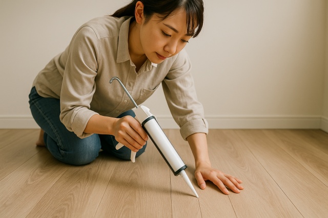 フロアタイルの隙間を埋める際の注意点