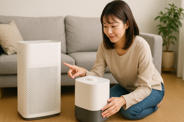 空気清浄機と加湿器併用するなら置き場所って？