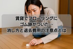 賃貸でフローリングにゴム跡がついた…消し方と退去費用の注意点とは