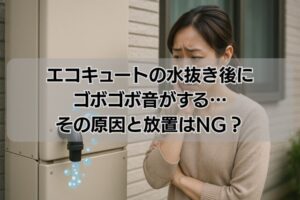 エコキュートの水抜き後にゴボゴボ音がする…その原因と放置はNG?