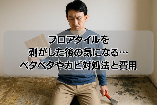フロアタイルを剥がした後の気になる…ベタベタやカビ対処法と費用