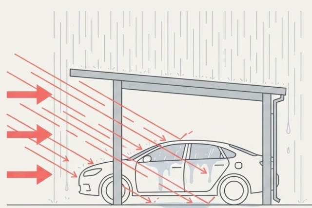 横殴りの雨で結局濡れる防御性能への期待との乖離