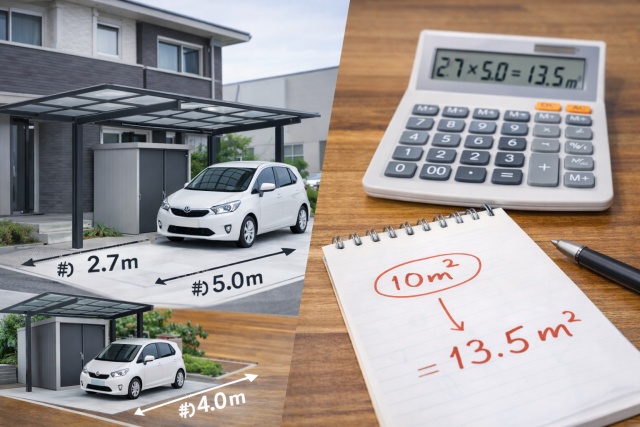 建ぺい率の緩和措置を利用して建築面積を抑える