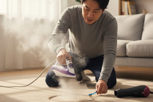 できてしまったへこみをスチームアイロンで？