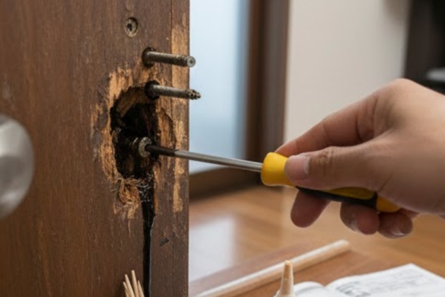 玄関のドアクローザーのネジが外れた際の原因と対策