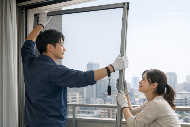 網戸の外し方をマンションの窓で行う際の安全策