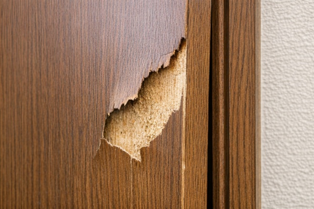 突板や合板のドアで発生する修復困難な損傷