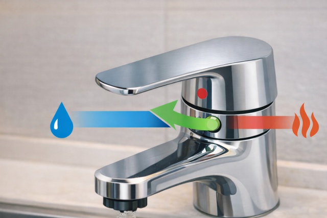 エコシングル機能でガス代を節約するハンドル操作