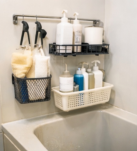 狭い浴室を広く使うための収納術と活用法