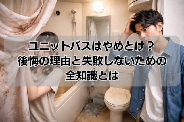 ユニットバスはやめとけ？後悔の理由と失敗しないための全知識とは