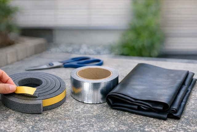 100均の隙間テープや防水シートでの応急処置