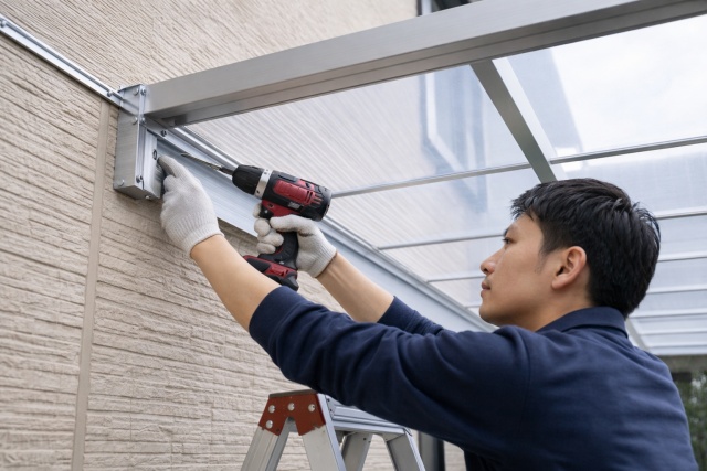 アルミ材とポリカーボネートを用いた本格的な造作