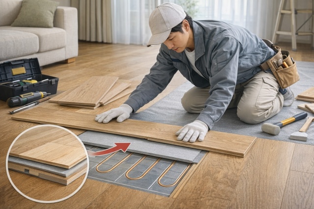 床暖房対応の無垢材や複合フローリングの性能特性