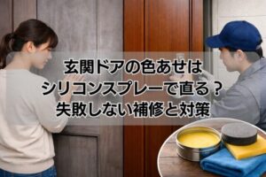 玄関ドアの色あせはシリコンスプレーで直る?失敗しない補修と対策