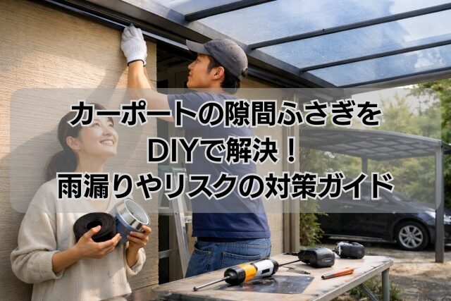 カーポートの隙間ふさぎをDIYで解決！雨漏りやリスクの対策ガイド