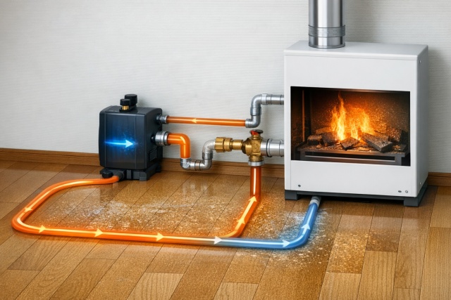 温水式床暖房の空気抜き運転による自動循環の熱