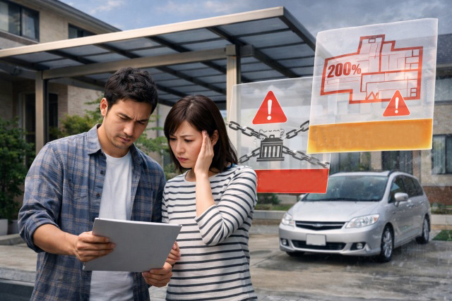 支柱の設置で駐車スペースの有効幅員が狭くなるリスク