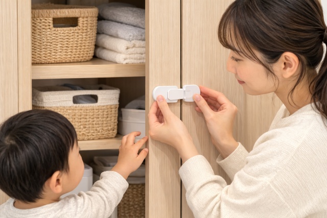 子供の安全を守るキャビネットロックの導入