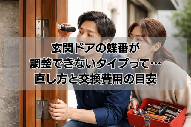 玄関ドアの蝶番が調整できないタイプって…直し方と交換費用の目安