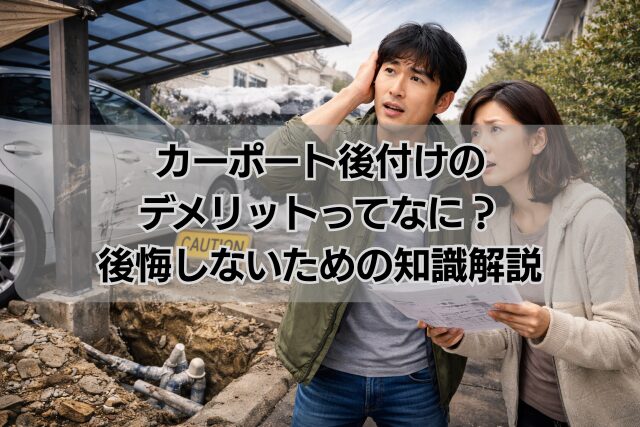 カーポート後付けのデメリットってなに？後悔しないための知識解説