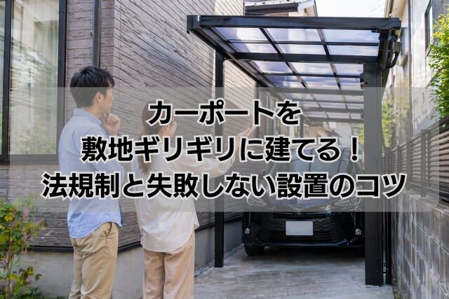 カーポートを敷地ギリギリに建てる！法規制と失敗しない設置のコツ