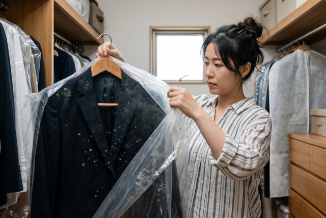 クリーニングのビニール袋はすぐに外す