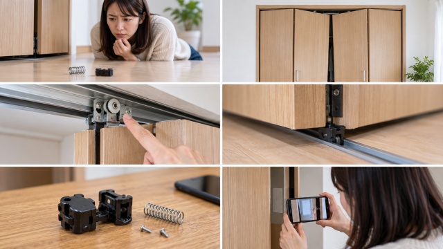 黒い部品とバネが落ちた場合